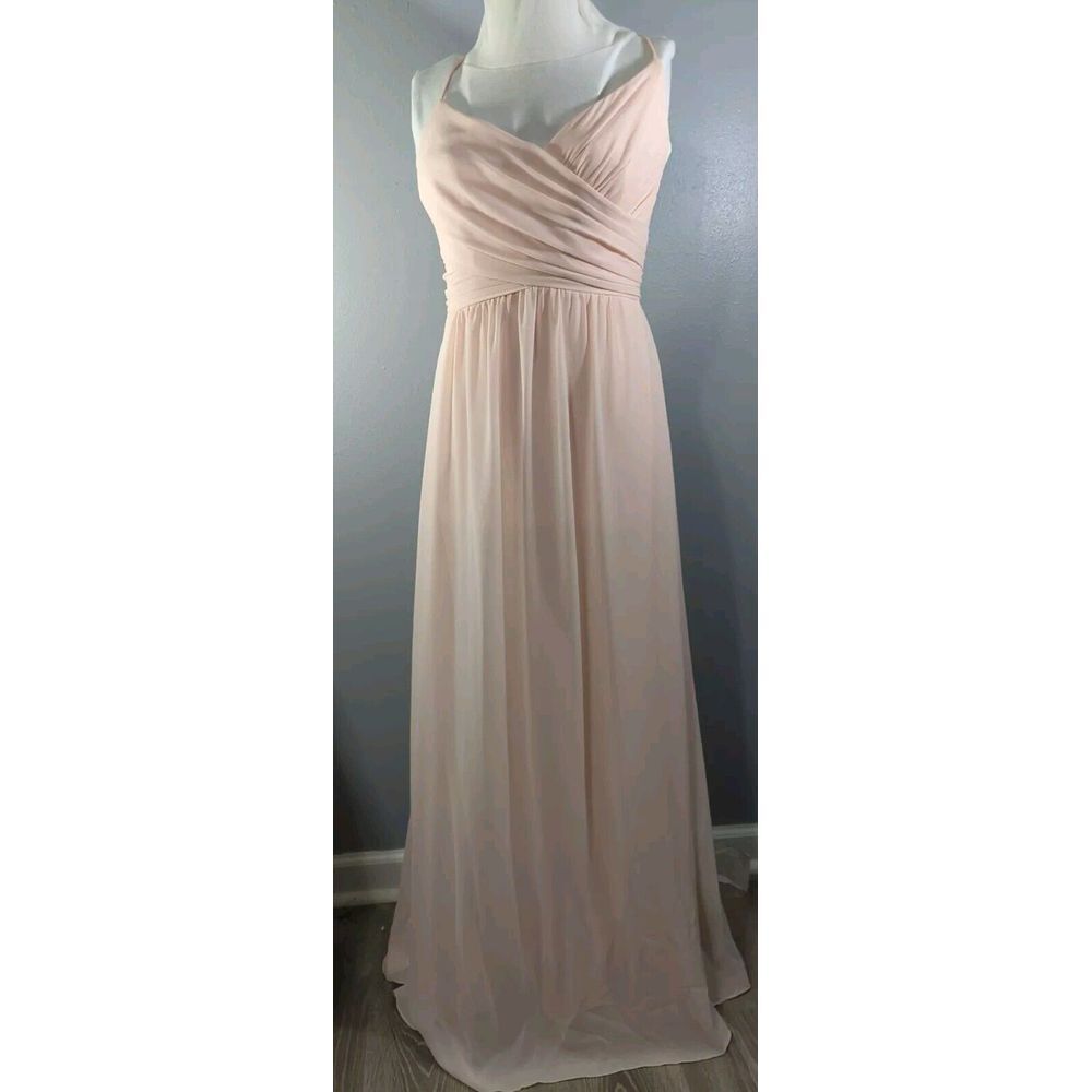 Levkoff Womens size 10 Pink Chiffon Spaghetti Strap Formal Gown 447